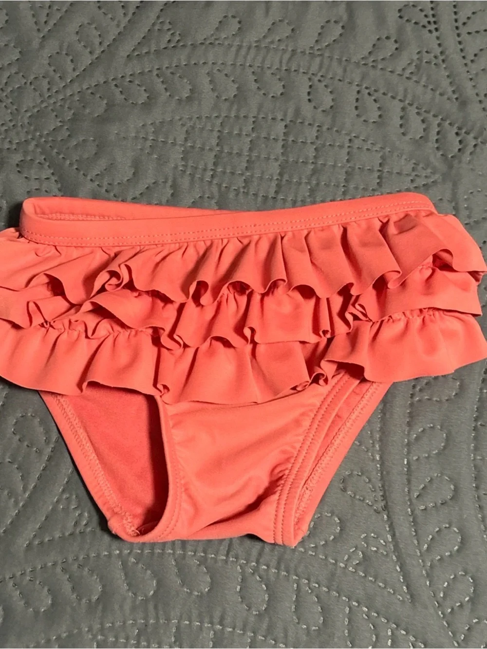 Baby Gap Girls 18-24M Coral Pink Tiered Ruffle Swim Bottoms Only